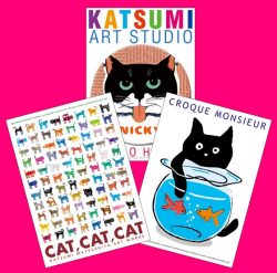 カツミアート猫柄ポスター