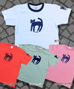 【猫柄】カツミアート（松下カツミ）T-シャツ：ブルーキャット