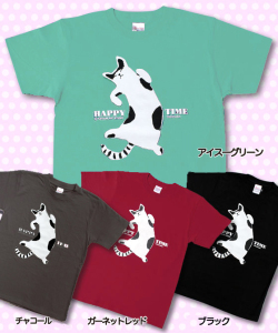 松下カツミ猫柄T-シャツ：ゴロニャン カツミアートスタジオ