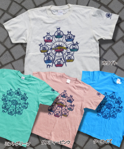 【猫柄】カツミアート（松下カツミ）T-シャツ：猫の観覧車