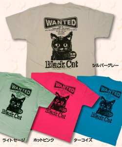 松下カツミ猫柄T-シャツ：ウォンテッド カツミアートスタジオ