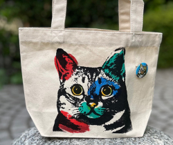 猫柄】カツミアート（松下カツミ）トートバッグ（小）：ANDY カツミ
