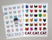 【猫柄】カツミアート（松下カツミ）クリアファイルA5（小）サイズ：CAT!CAT!CAT!-B