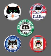 カツミアート猫柄缶バッチ：ニッキー