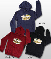 【猫柄】カツミアート（松下カツミ）メンズパーカー：ダンボールキャット