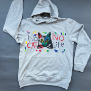 【猫柄】カツミアート（松下カツミ）パーカー：ワンオフパーカー：Style.006（XLサイズ）