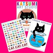 カツミアート猫柄ポスター