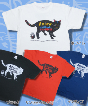 【猫柄】カツミアート（松下カツミ）T-シャツ：MEOW