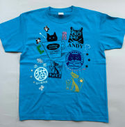 【猫柄】カツミアート（松下カツミ）ワンオフT-シャツ：Style.027（Sサイズ）