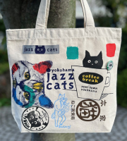 【猫柄】カツミアート（松下カツミ）トートバッグ（大）：キャットアート-No.29