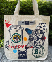 【猫柄】カツミアート（松下カツミ）トートバッグ（大）：キャットアート-No.30