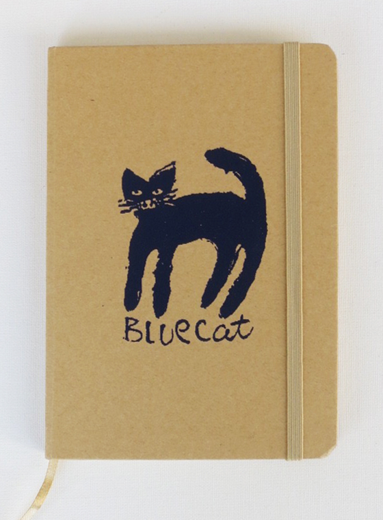 【猫柄】カツミアート（松下カツミ)ノートB6サイズ（大）：ブルーキャット