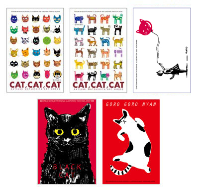 猫柄】カツミアート（松下カツミ）ポストカード-3 カツミアートスタジオ