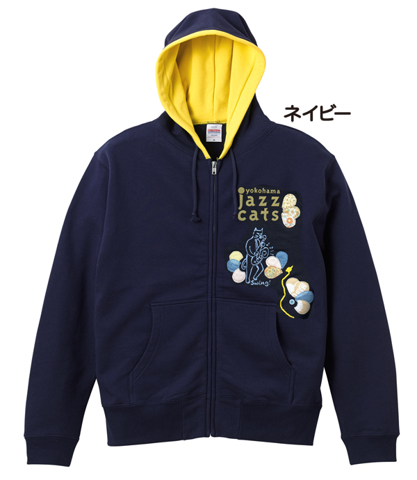 【猫柄】カツミアート（松下カツミ）パーカー：ワンオフパーカー：Style.022（Mサイズ）