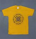 カツミ猫柄T-シャツ：サークルキャット（ゴールドイエロー）