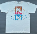 【猫柄】カツミアート（松下カツミ）ワンオフT-シャツ：Style.029（Lサイズ）