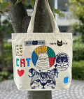 【猫柄】カツミアート（松下カツミ）トートバッグ（大）：キャットアート-No.23