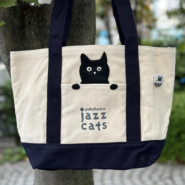 【猫柄】カツミアート（松下カツミ）ウルトラヘヴィーキャンバストートバッグ（大）：クロックムッシュ