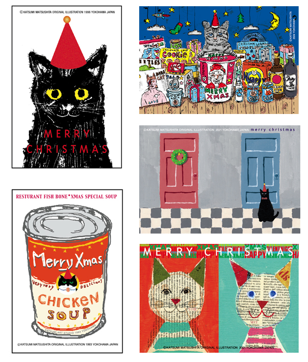 色鉛筆画 A4.猫 クリスマス 色鉛筆画 A4.猫 クリスマス
