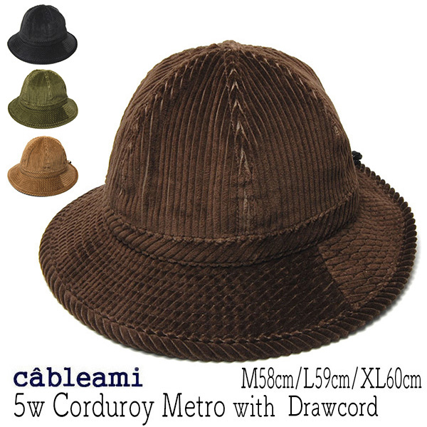 cableami ケーブルアミ コーデュロイメトロハット