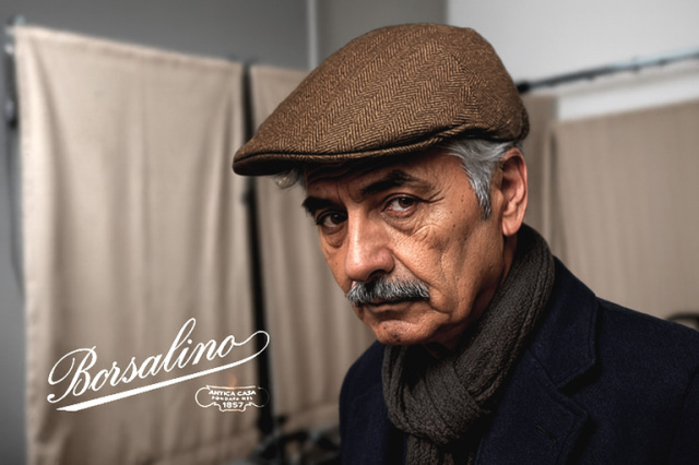 イタリア Borsalino(ボルサリーノ) ウールヘリンボーンハンチング