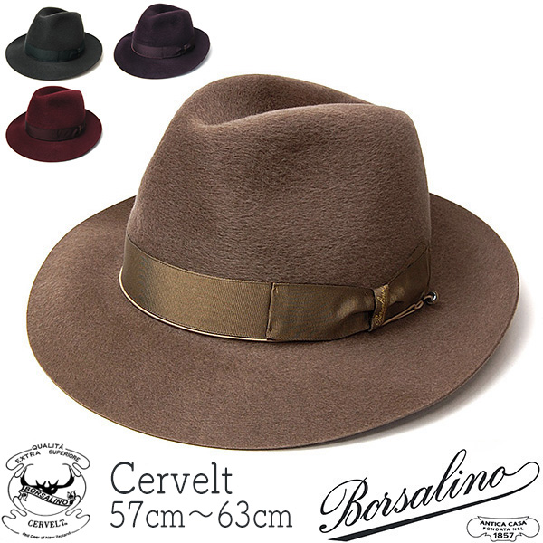 イタリア製 Borsalino ボルサリーノ ファーフェルト中折れ帽 セルベルト ハット メンズ 秋冬 大きいサイズの帽子アリ コンビニ受取対応 Kaw Borf