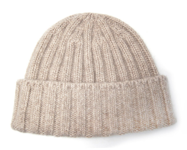 cableami　ケーブルアミ　カシミアリブニットキャップ　カシミヤニット帽