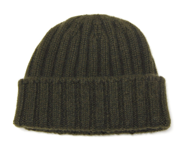 cableami　ケーブルアミ　カシミアリブニットキャップ　カシミヤニット帽