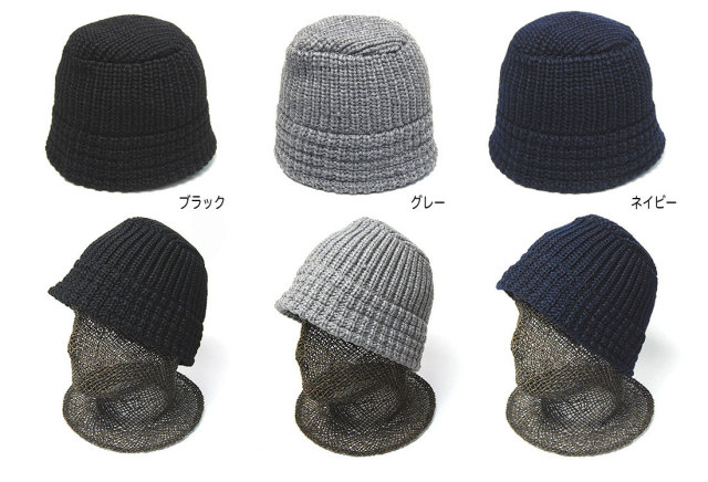 cableami ケーブルアミ ウールニットバケットハット