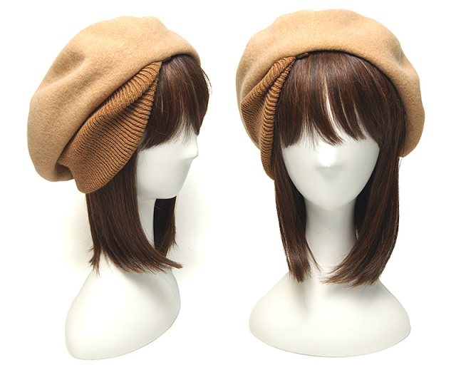 chisaki(チサキ) ウールフエルトベレー Puka+Ribbon ベレー帽