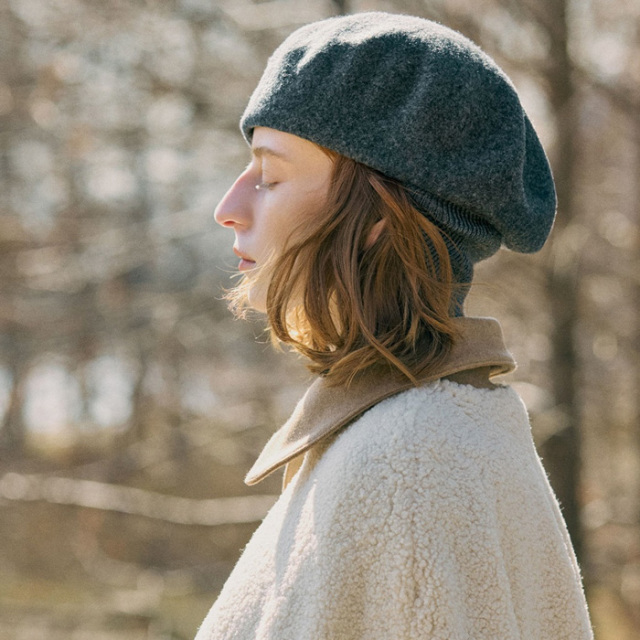 chisaki　チサキ　ウールベレー帽　Puka +ribbon