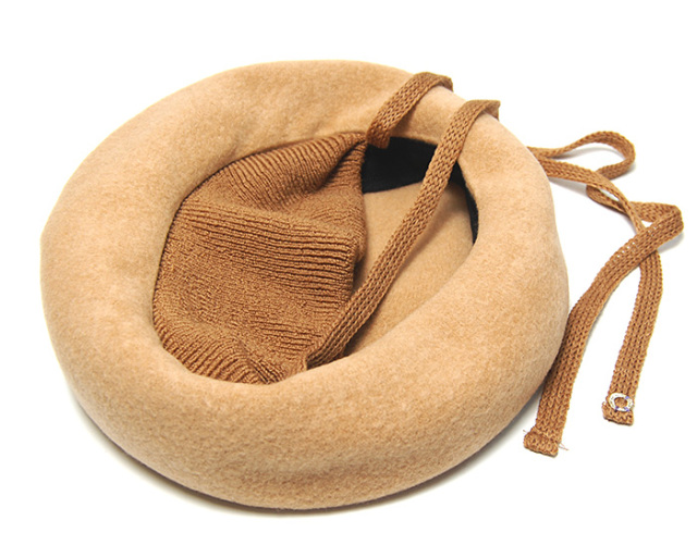 chisaki　チサキ　ウールベレー帽　Puka +ribbon