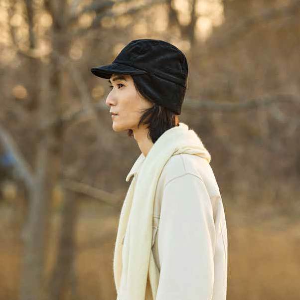 chisaki　チサキ　耳当て付きコーデュロイキャップ　sono