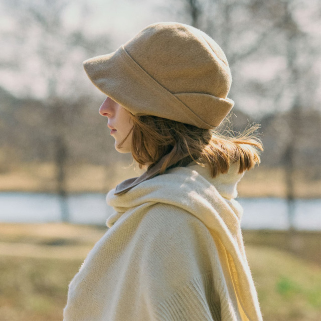 chisaki　tiekaウールハット　グレー chisaki(チサキ) ウールフエルトハット Tieka レディース 秋冬 日本製