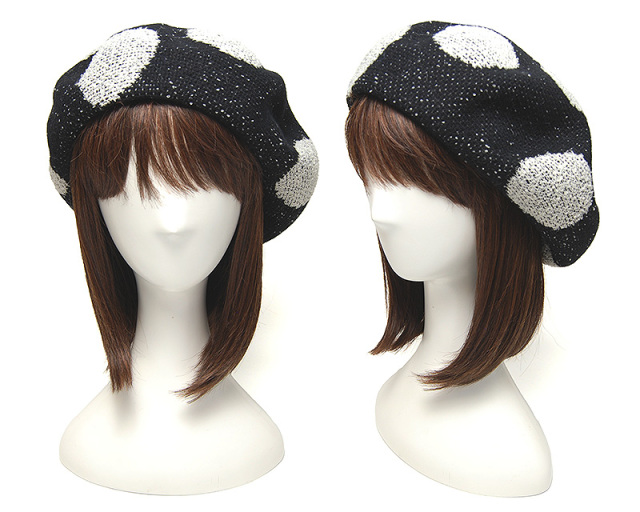 haihai　ハイハイ　ドット柄　ベレー帽