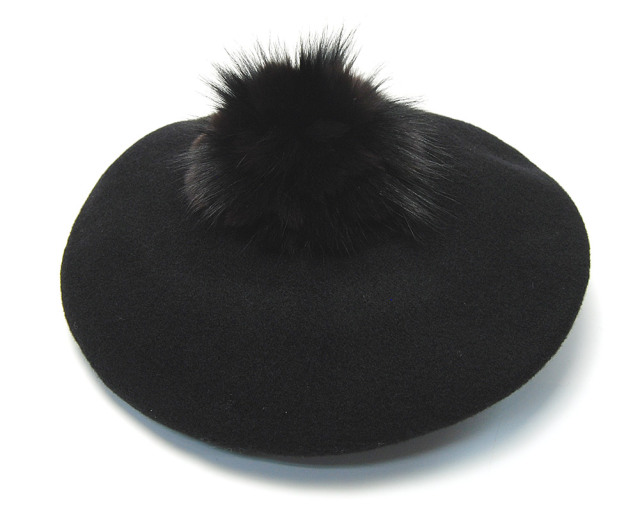 HATS＆DREAMS(ハッツアンドドリームス) ボンボン付きウールフエルトベレー 