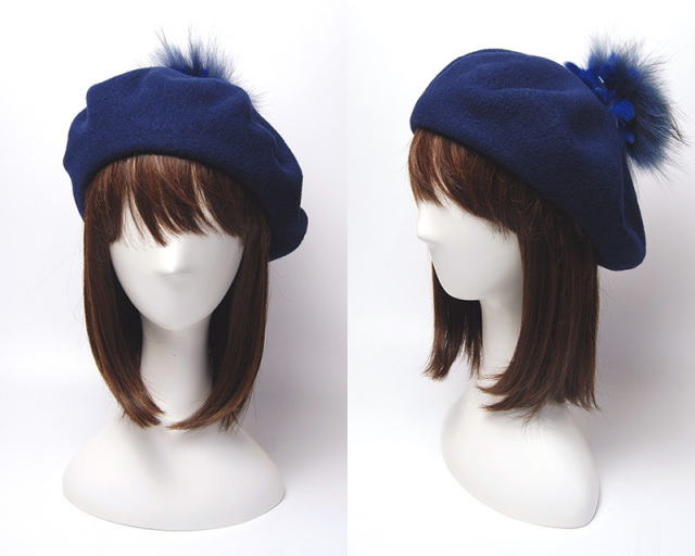 HATS＆DREAMS(ハッツアンドドリームス) ボンボン付きウールフエルトベレー 