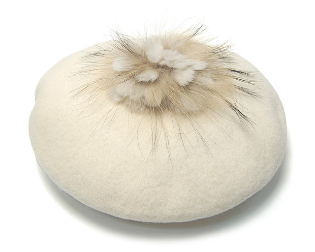 HATS＆DREAMS(ハッツアンドドリームス) ボンボン付きウールフエルトベレー 