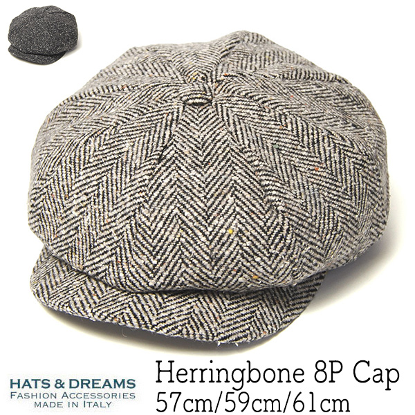 HATS&DREAMS(ハッツアンドドリームス)” ヘリンボーン8枚はぎハンチング