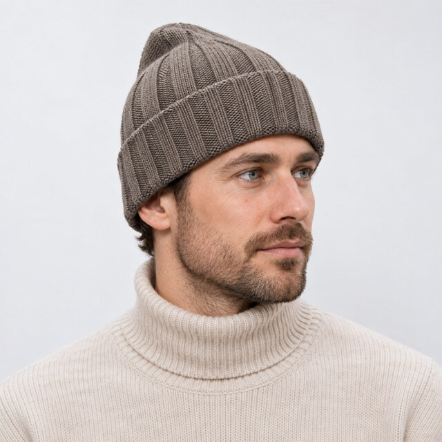 JOHN SMEDLEY(ジョンスメドレー) ウールリブニットキャップ HICKORY ニット帽