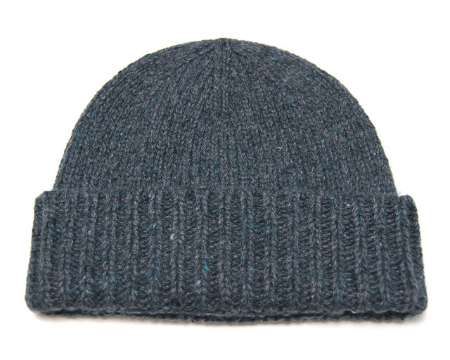 STONE  ネイビー ニット帽 STONE ISLAND☆ミニワッペンロゴ ウール ビーニー (STONE ISLAND