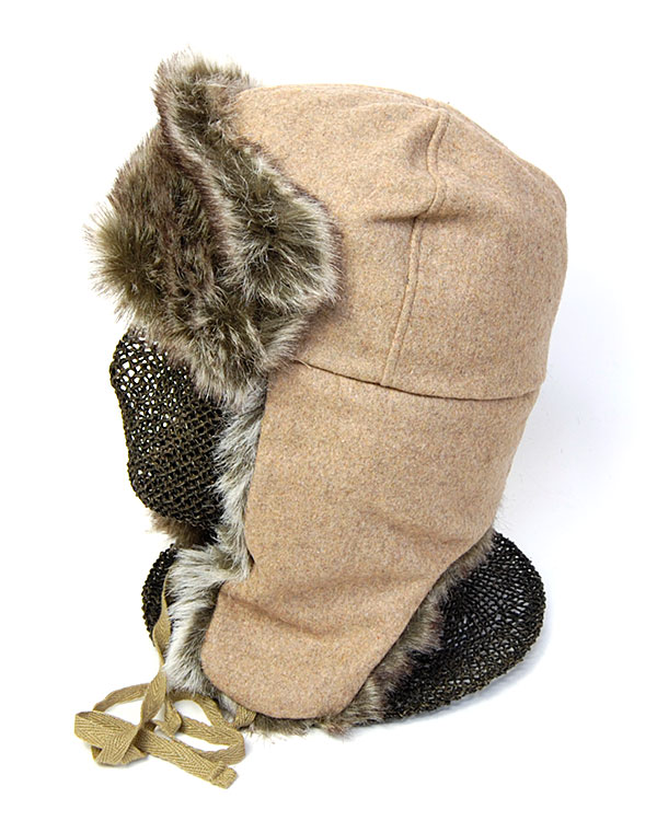 イギリス”KANGOL(カンゴール)”ファー付き飛行帽[WOOL USHANKA] 