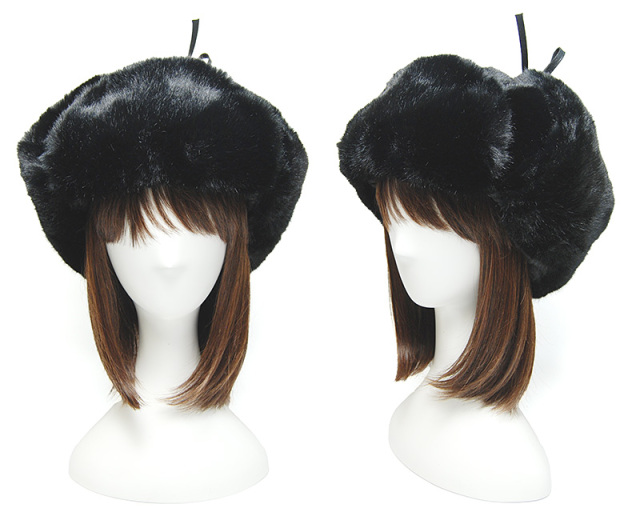 KANGOL　カンゴール　 ファー飛行帽　フライトキャップ　トラッパー　Black Faux Fur Trapper