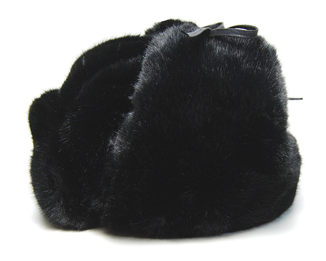 KANGOL　カンゴール　 ファー飛行帽　フライトキャップ　トラッパー　Black Faux Fur Trapper