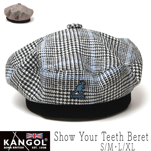 Kangol カンゴール チェックベレー Show Your Teeth Beret メンズ レディース ユニセックス 秋冬 大きいサイズの帽子アリ コンビニ受取対応 Kaw Kg K4304ht