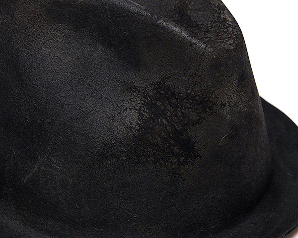 ”REINHARD PLANK(レナード プランク)” ファーフエルト中折れ帽(BONA SMALL BLACK WAXED CRACKEDED) 