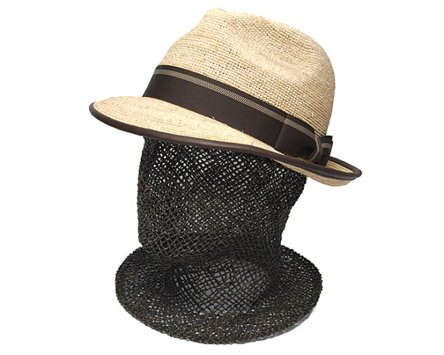 Retter(レッター）ラフィア細編み中折れ帽TQRM