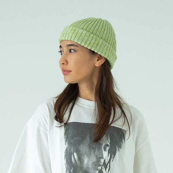 SUBLIME(サブライム) リネンコットン二ットキャップ CTN LINEN 2×1 WT