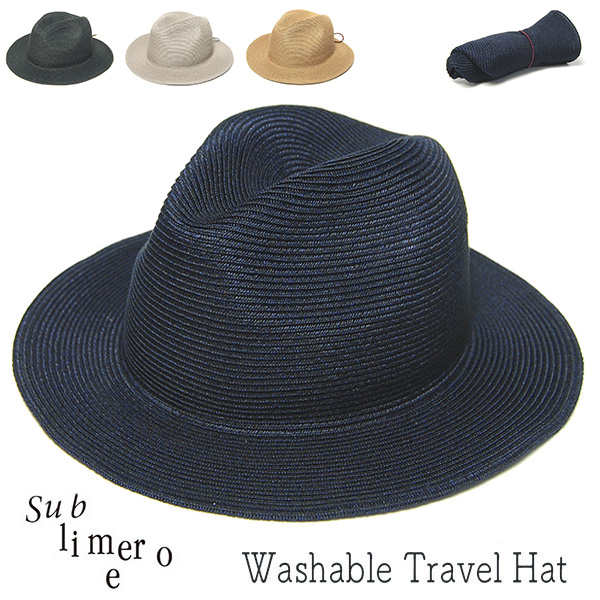 SUBLIME　サブライム　ウォッシャブルブレード中折れ帽 WASHABLE TRAVEL HAT