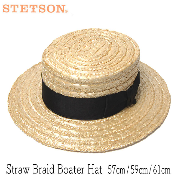 STETSON ステットソン ストローブレードカンカン帽 花麦 TENPLETON SE600